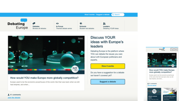 Creating an engaging platform to debate Europe’s ideas